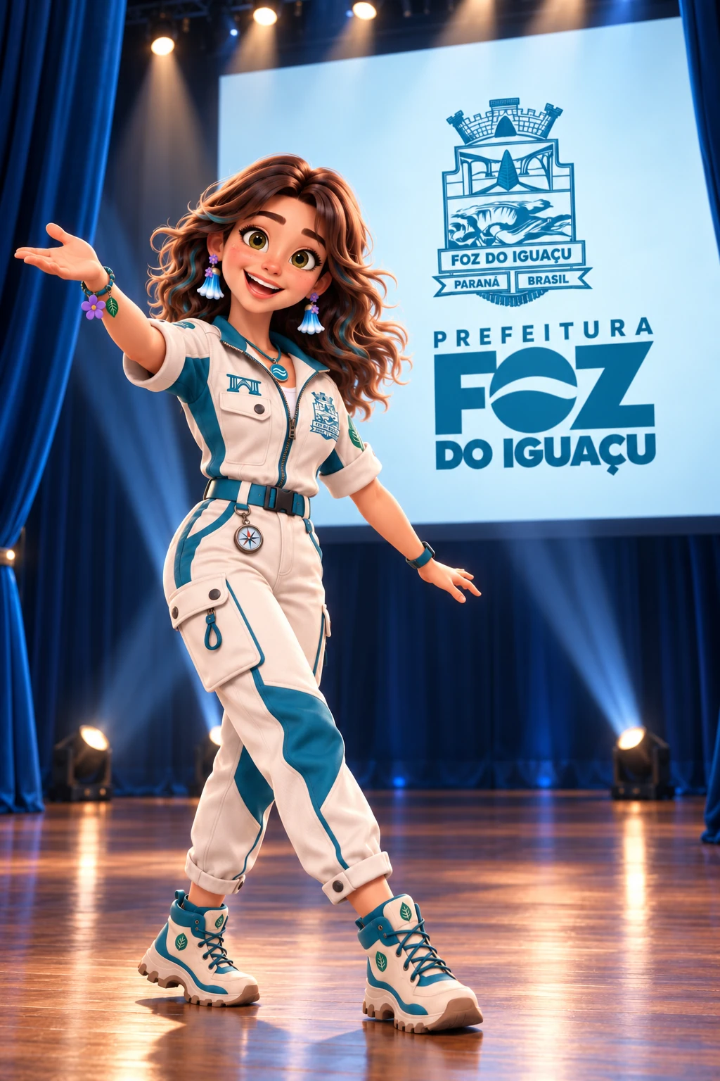 Iara em um palco de evento ilustrativo